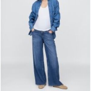 GAP Maternity True Waistband Full Panel UltraSoft Baggy Jeans